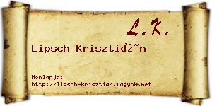Lipsch Krisztián névjegykártya